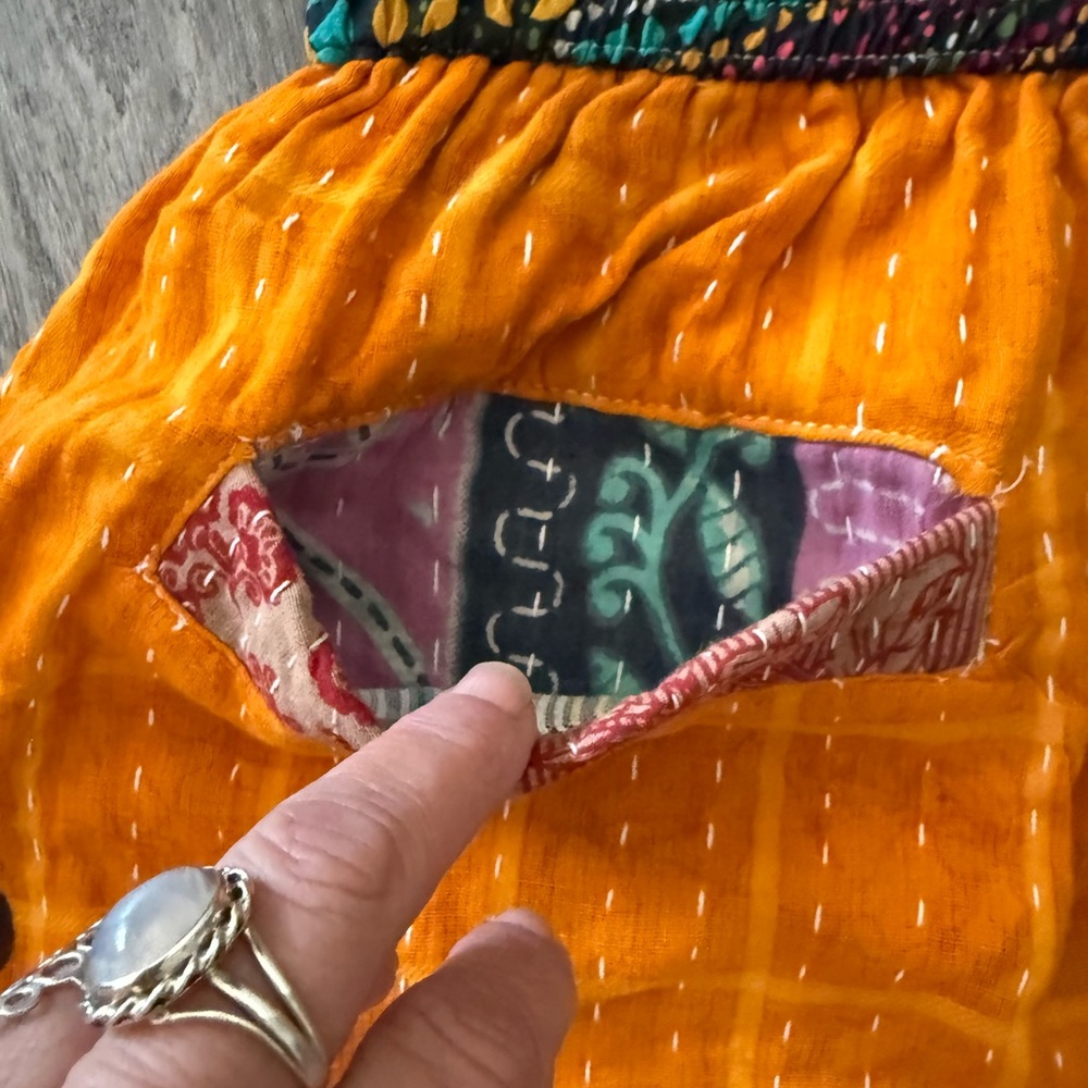 Kantha Patchwork Pants NWT - Picture 3 of 13